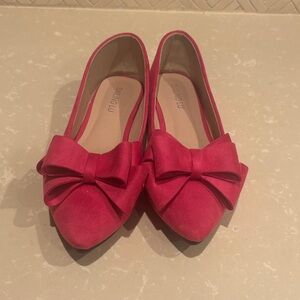 Shoe Dazzle Fuchsia Bow Flats